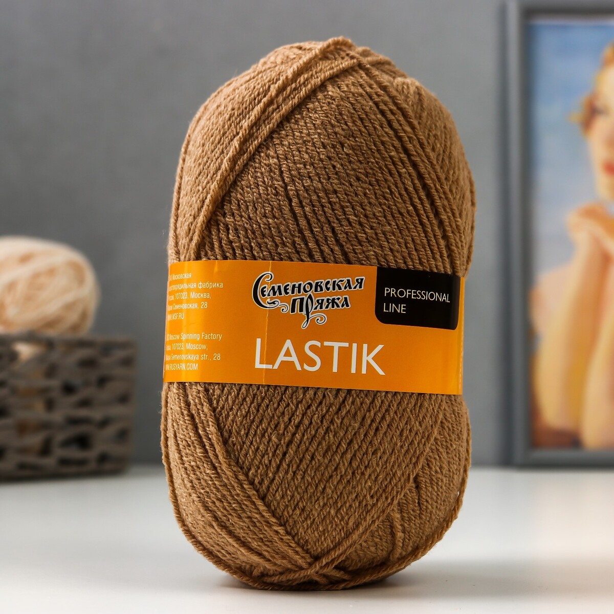 

Пряжа lastik (ластик) 28% имп.мер.шерсть,69% акрил, 3% эластан 365м/100гр беж.мел_v2 (72038), Коричневый