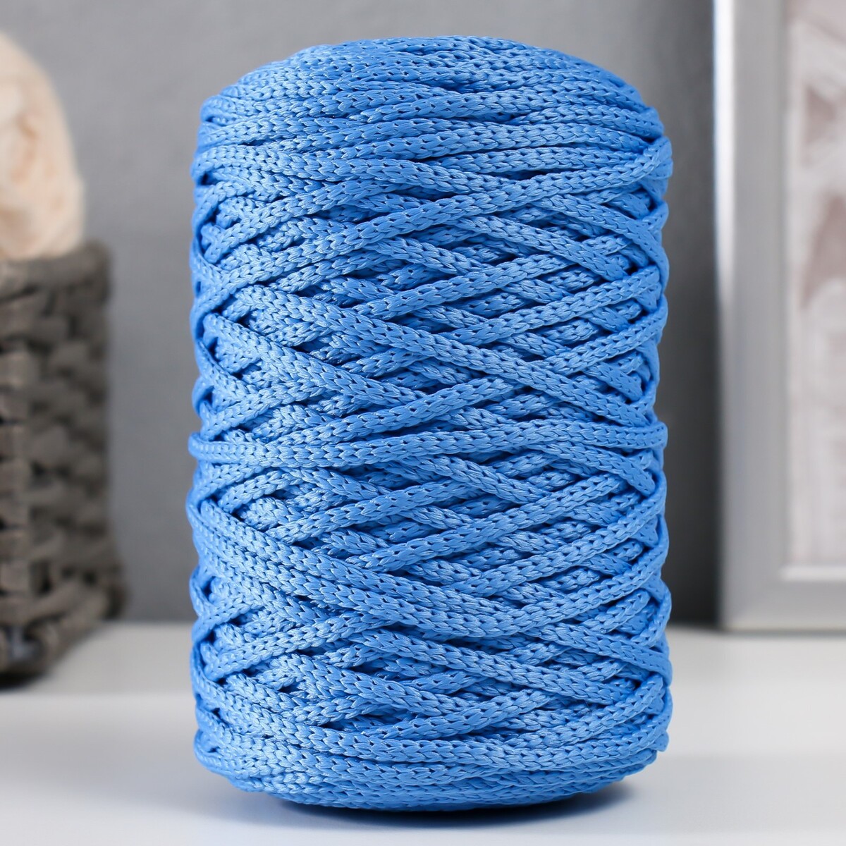 Шнур для вязания 100% полиэфир 3мм 100м/200±20гр (19-голубой) шнур для вязания 100% полиэфир 3мм 100м 200±20гр 08 желтый