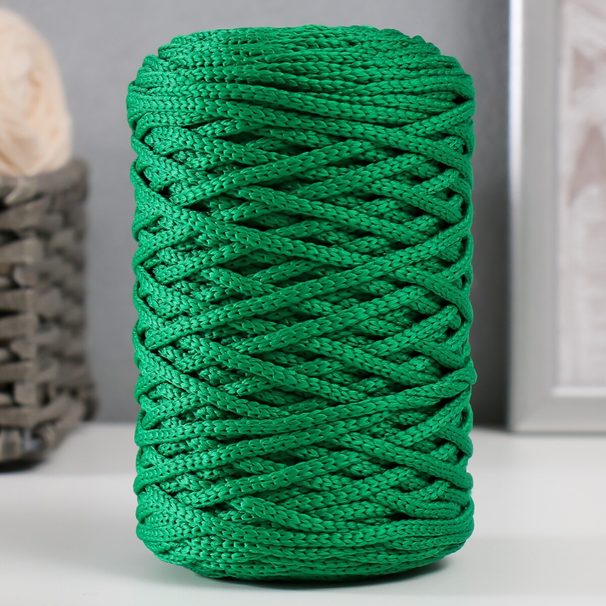 Шнур для вязания 100% полиэфир 3мм 100м/200±20гр (25-зеленый) шнур для вязания 100% полиэфир 3мм 100м 200±20гр 18 джинс