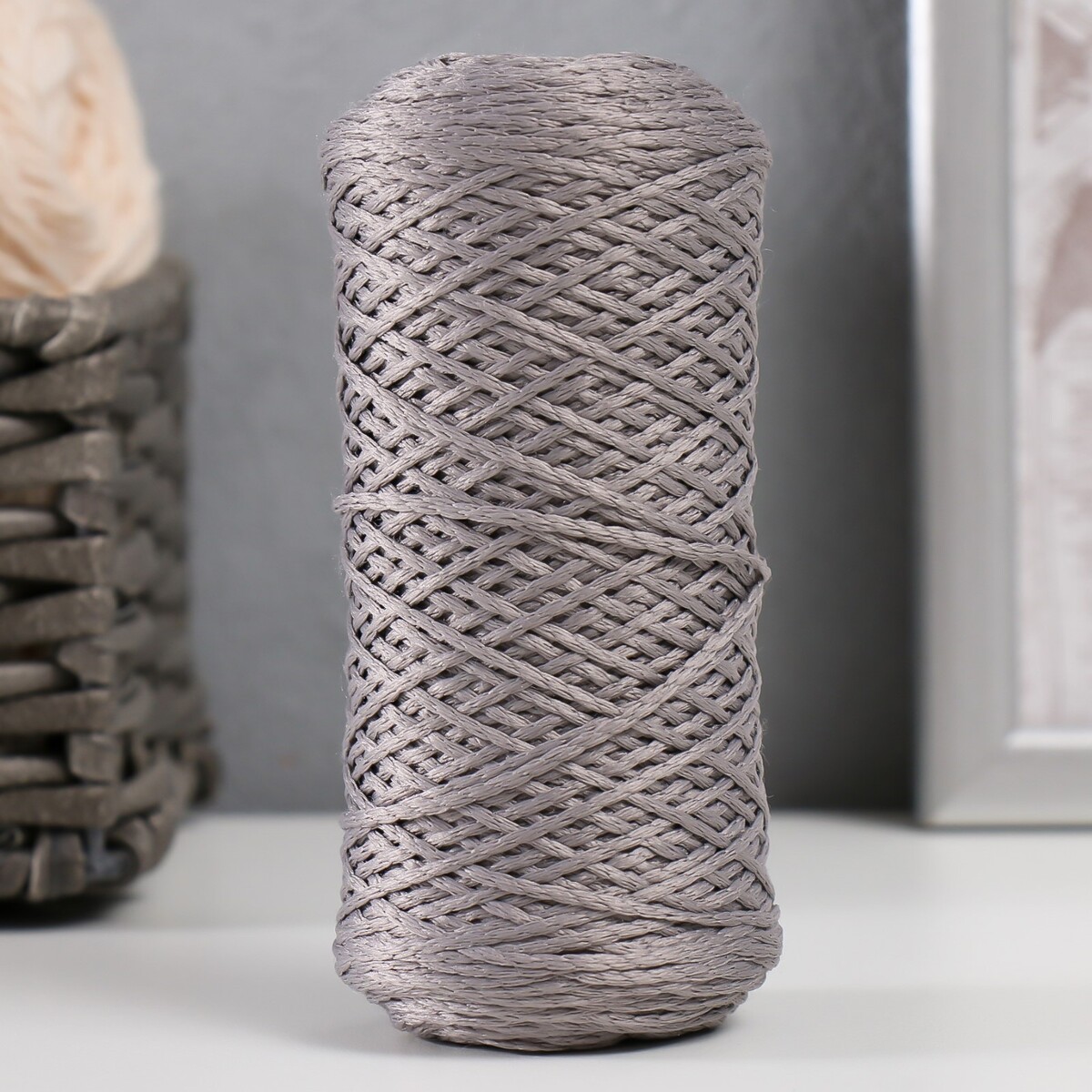 Шнур для вязания 100% полиэфир 1мм 200м/75±10гр (15-серый) Softino