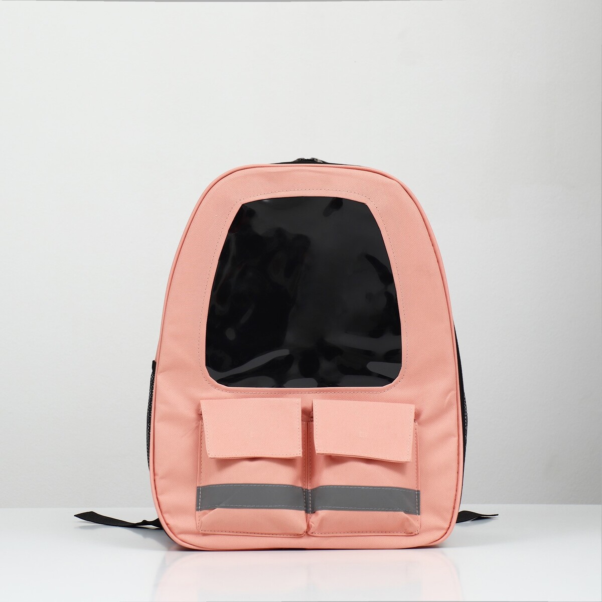 фото Рюкзак для переноски животных с окном для обзора, розовый пижон