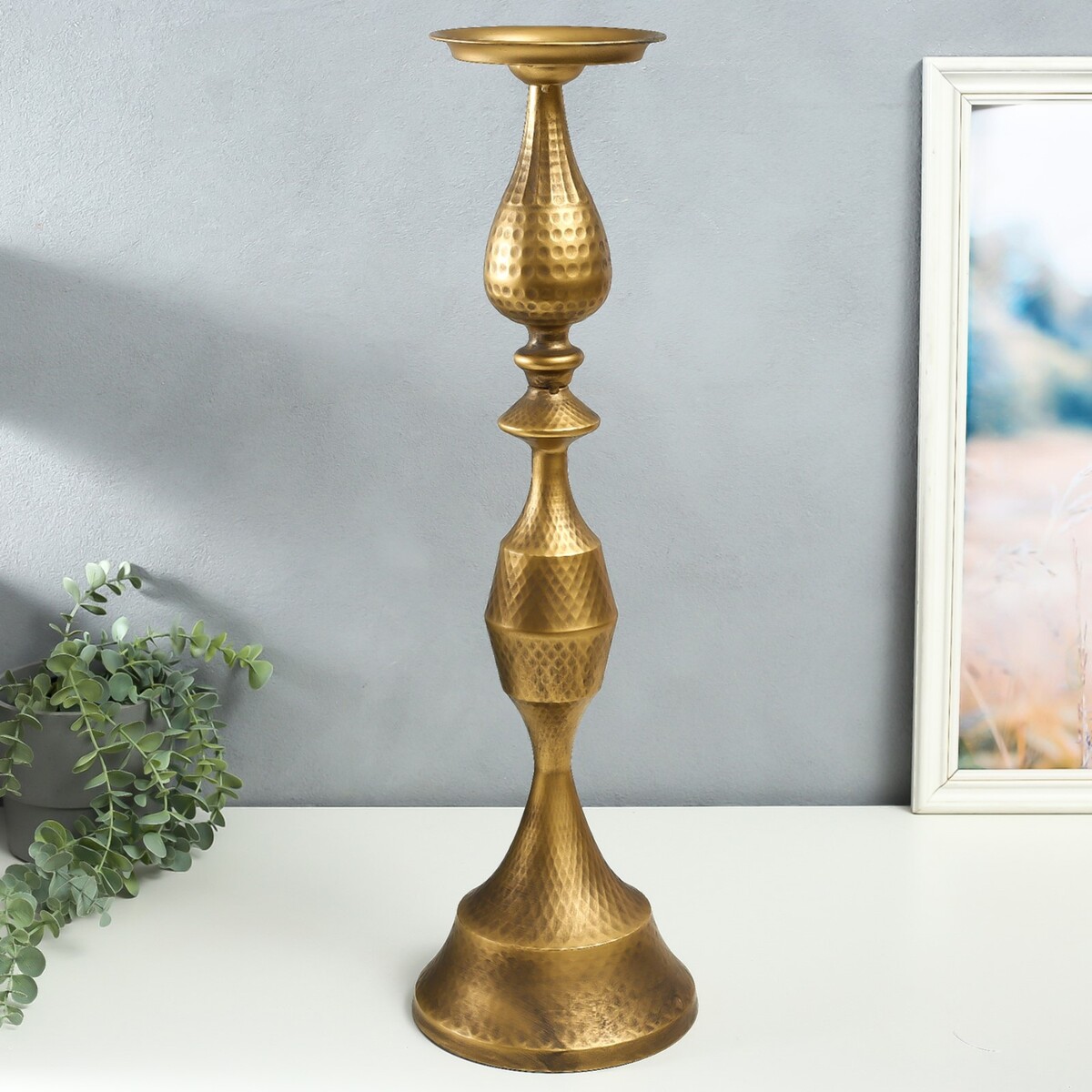 

Подсвечник металл на 1 свечу, Бронзовый