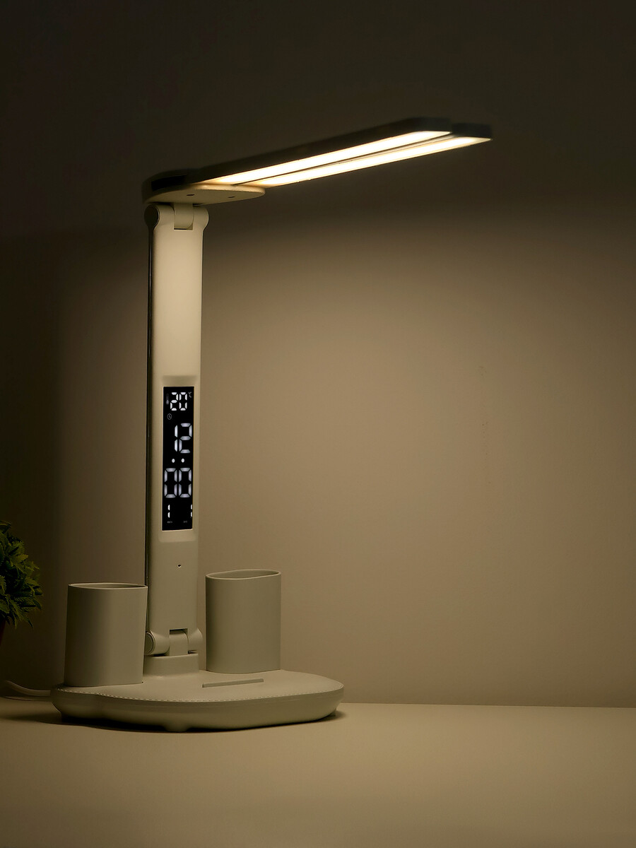 

Часы-лампа электронные: календарь, термометр, led, 3 режима, usb, 32 x 12 x 17 см, Белый