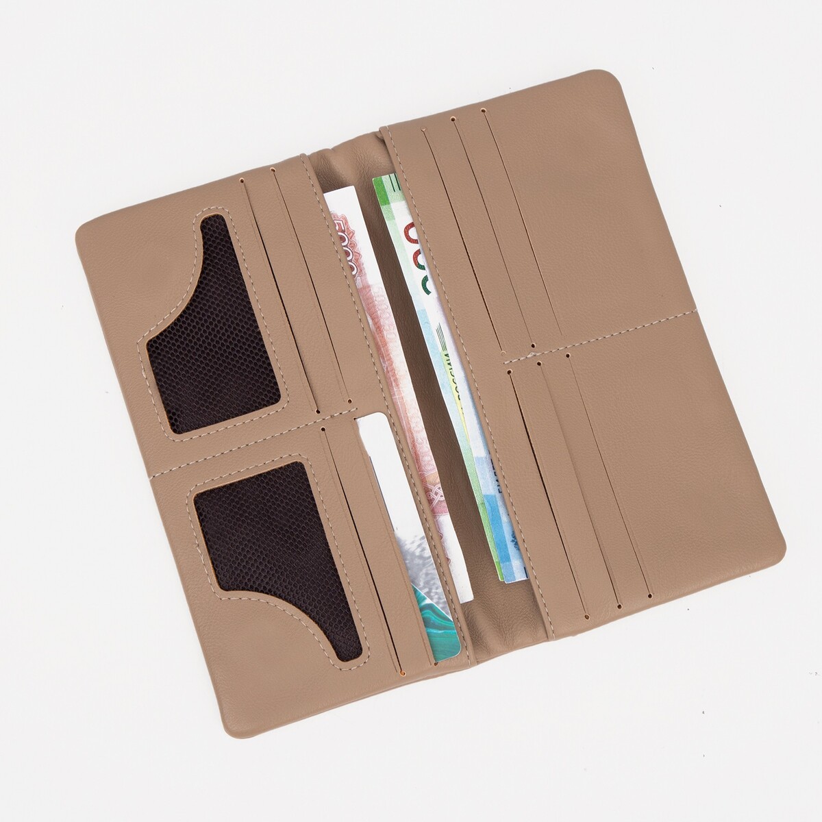 фото Кошелек на магнитах, цвет бежевый no brand