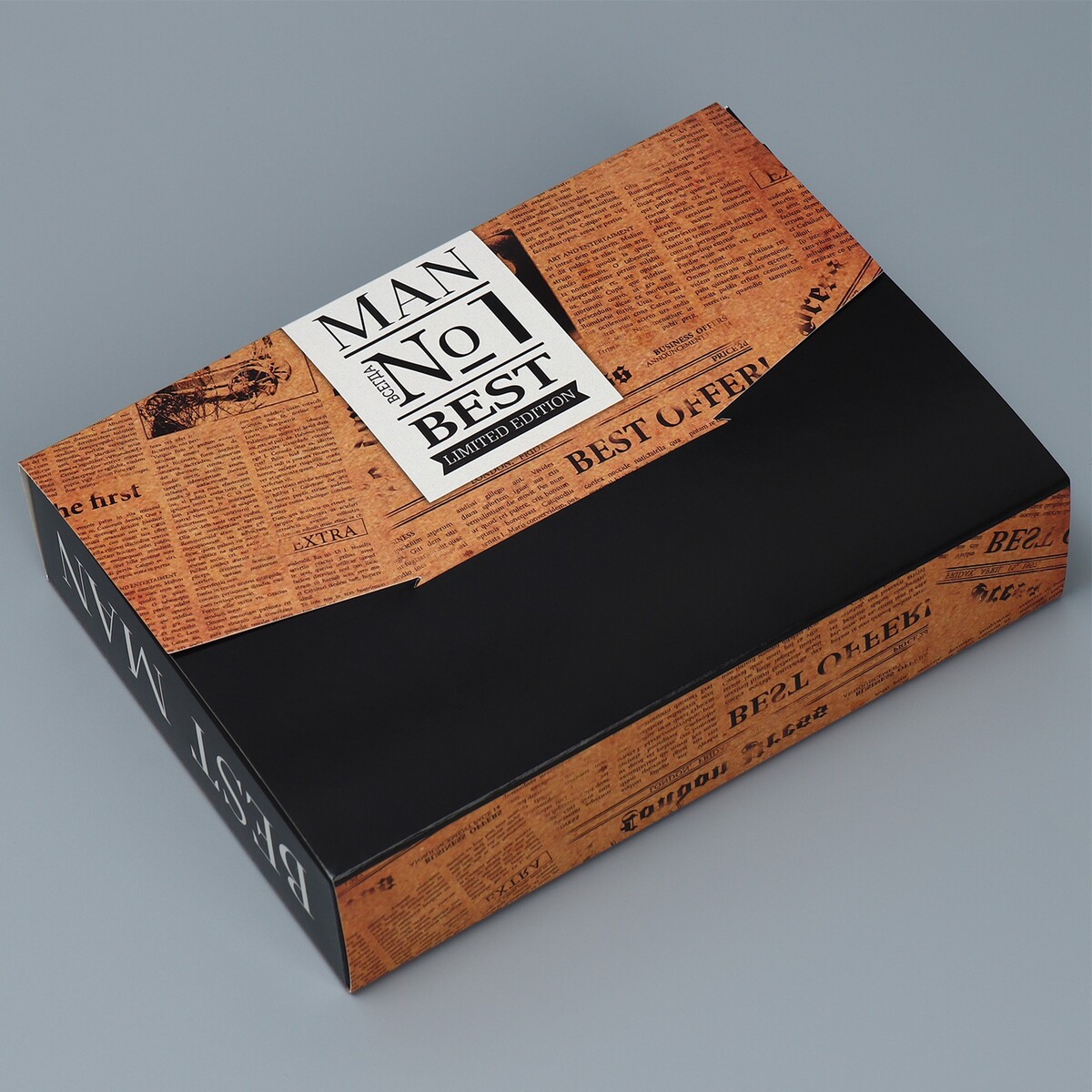 Коробка подарочная складная конверт, упаковка, сумка хозяйственная на молнии складная коричневый