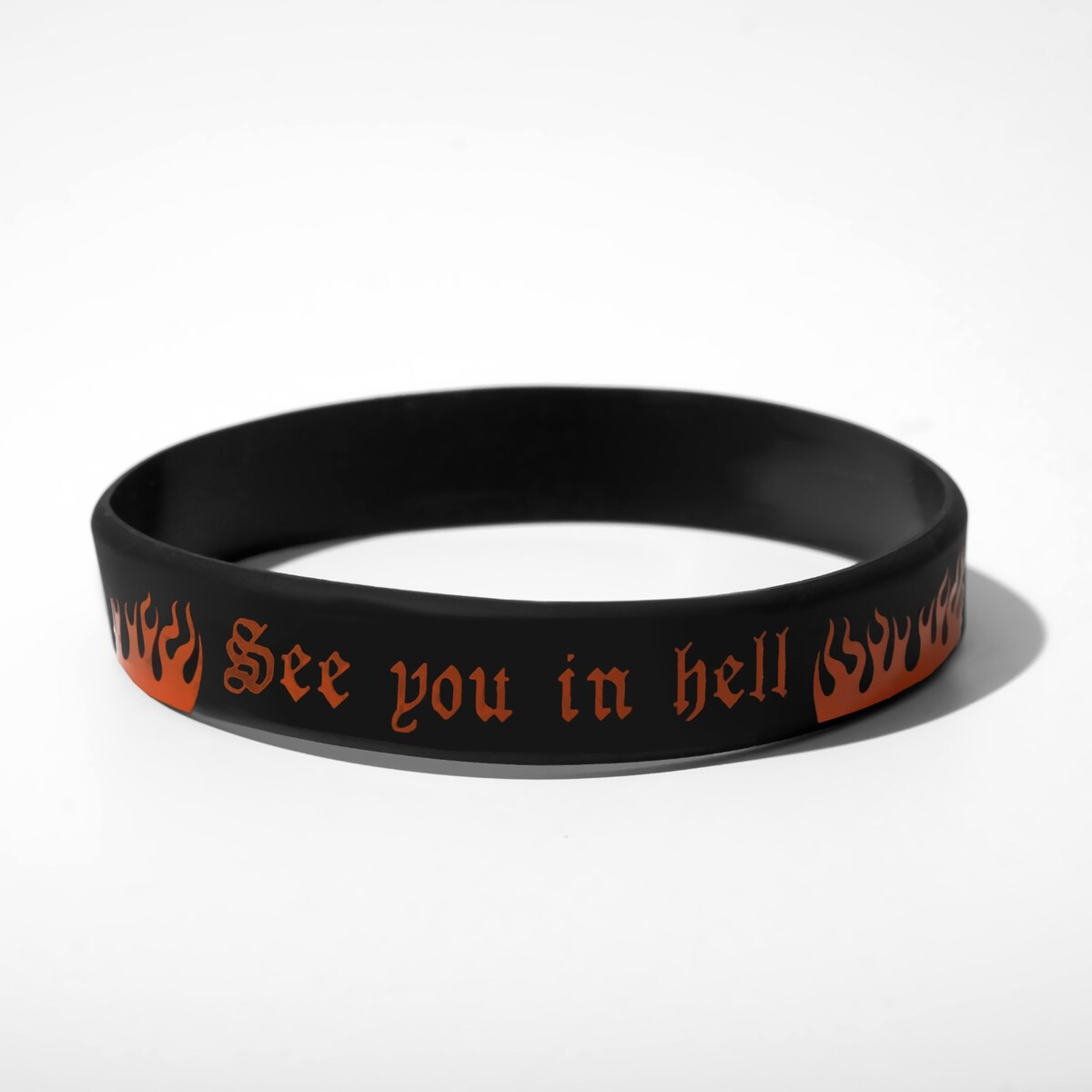 

Силиконовый браслет see you in hell, цвет черно-оранжевый, Черный