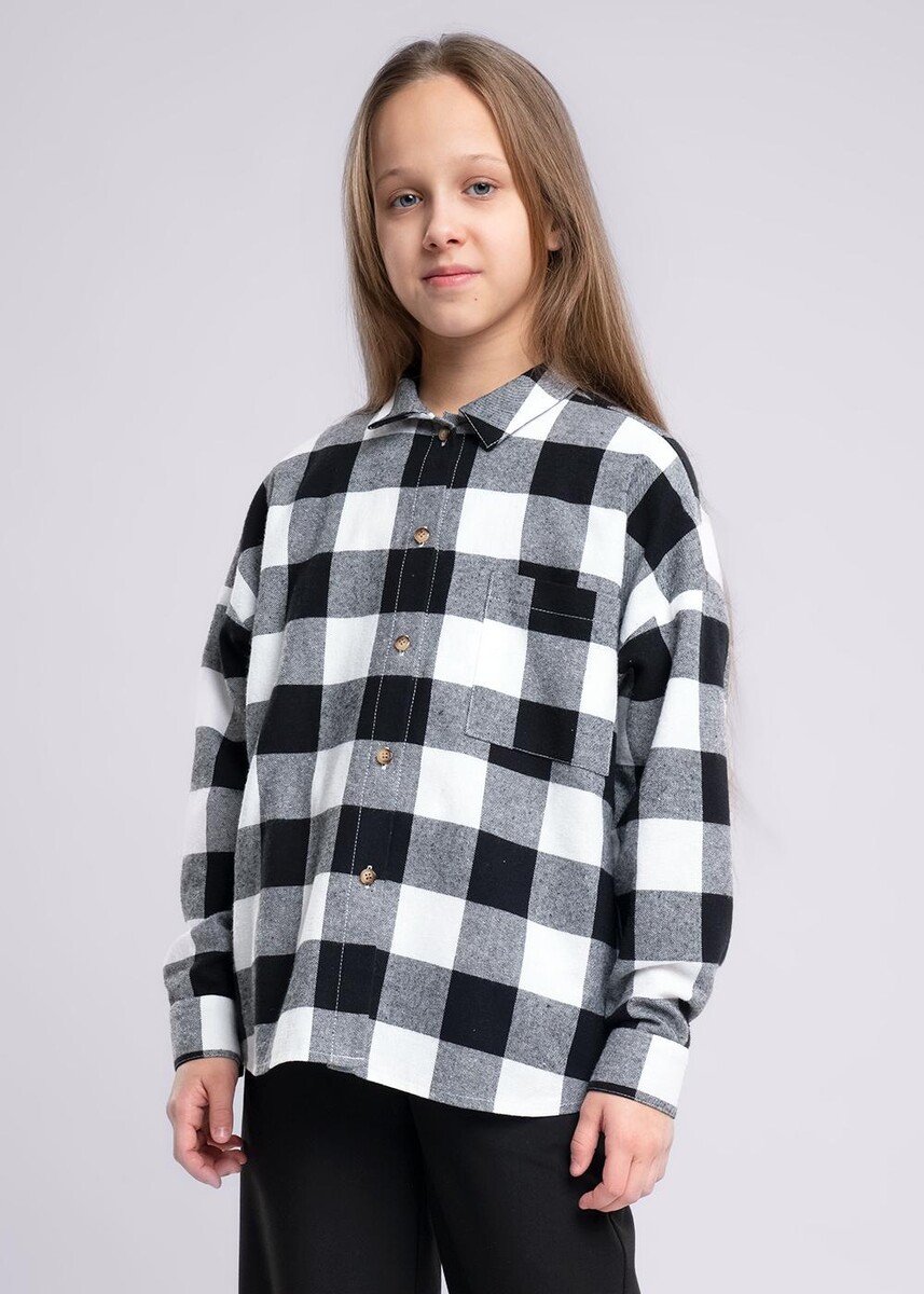 

Блузка рубашка, Белый;черный;черный\молочный