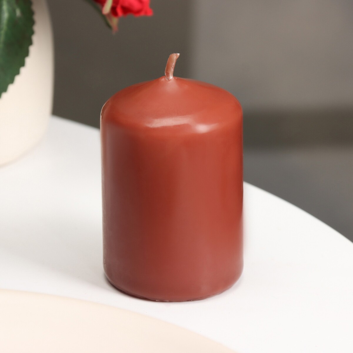 Свеча - цилиндр, 4×6 см, 9 ч, каштан свеча цилиндр 4х12 см 15 ч красная