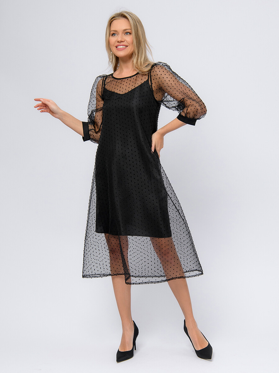 Платье 1001 DRESS, размер 42, цвет черный 02018255 - фото 1