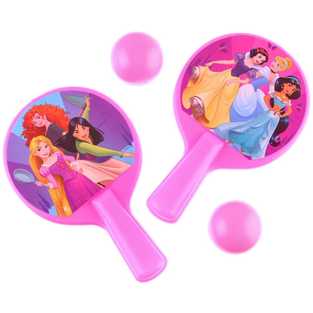 Набор игровой, ракетки 8×12 см и два мячика, принцесса Disney