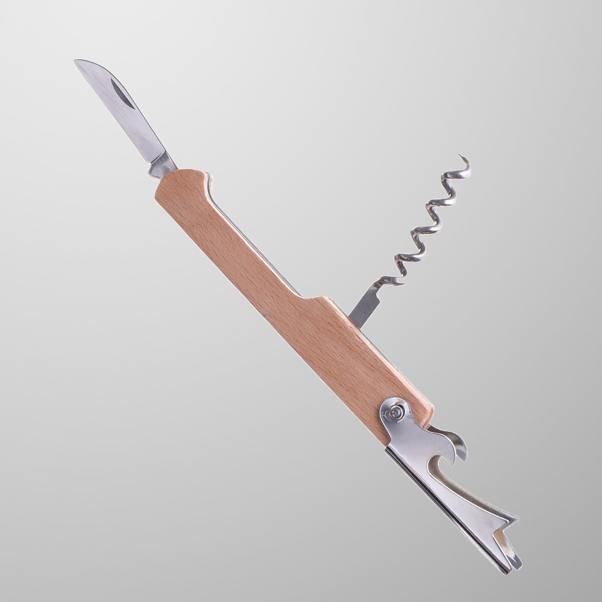 Нож со штопором и открывалкой нож консервный с открывалкой attribute gadget viva agc071 chrome