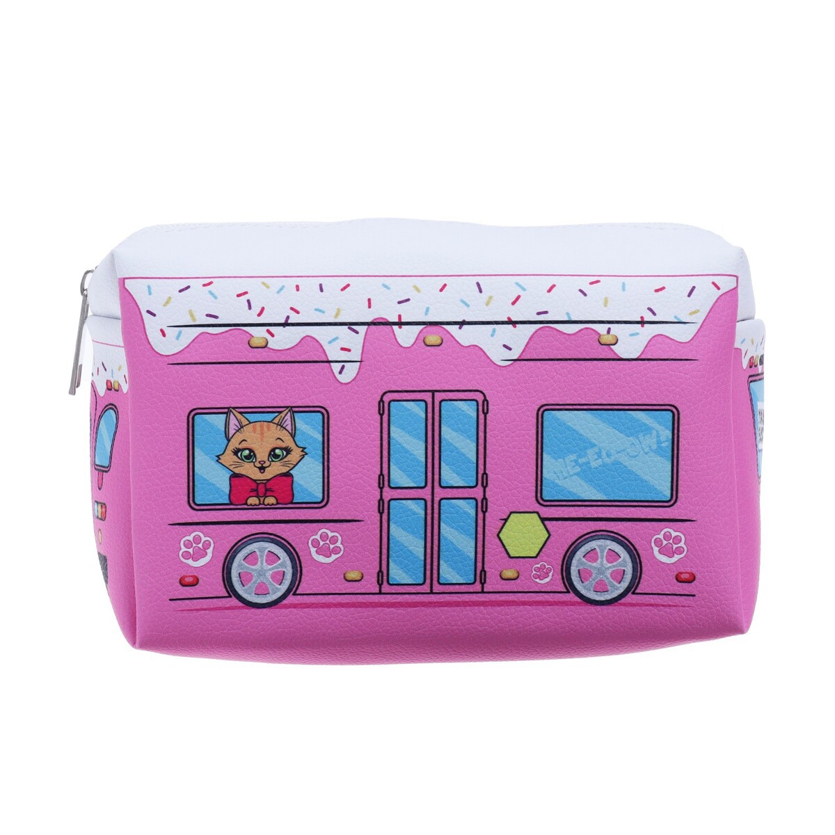 Пенал автобус с котятами 18*10*8см , розовый цвет Calligrata 02046322 - фото 3