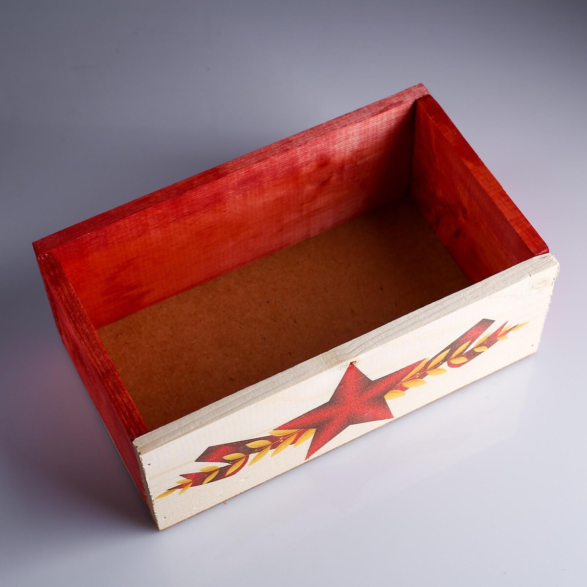 

Кашпо деревянное 24.5×14.5×9 см элегант, Красный;бордовый