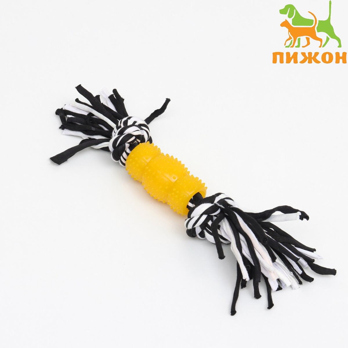 Игрушка канатная с игрушка канатная с косточкой до 105 г до 25 см черно желтая серия