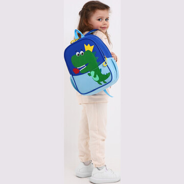 Рюкзак детский на молнии, цвет синий/гол