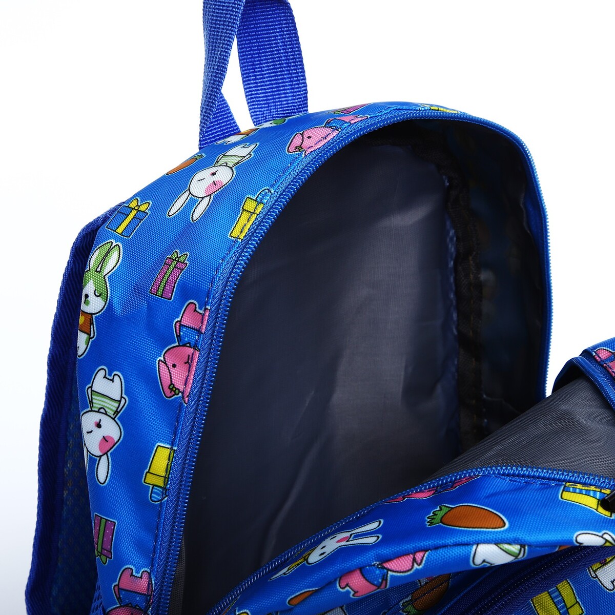фото Рюкзак детский на молнии, наружный карман, цвет голубой no brand