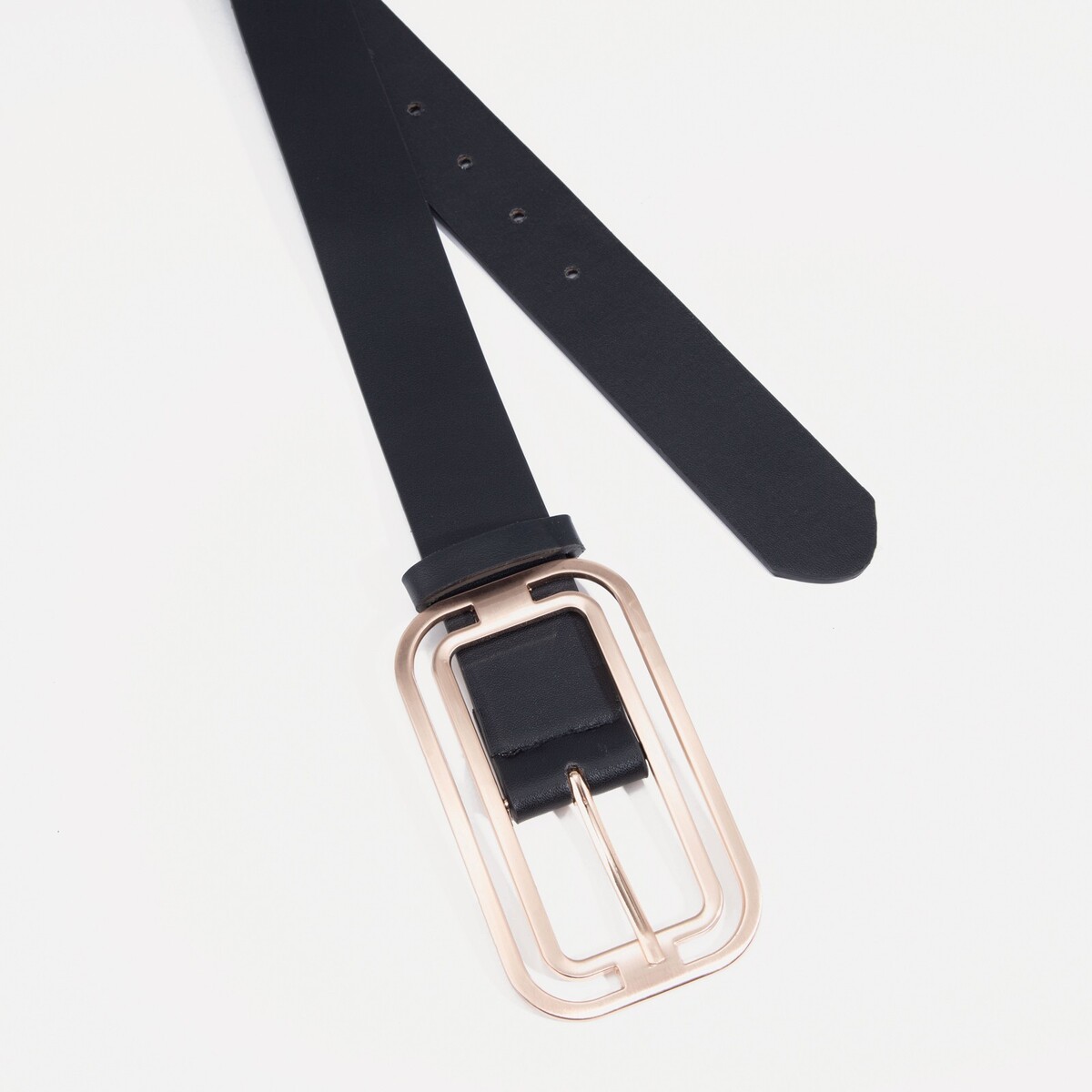 фото Ремень женский, ширина 3.5 см, пряжка металл, цвет черный no brand