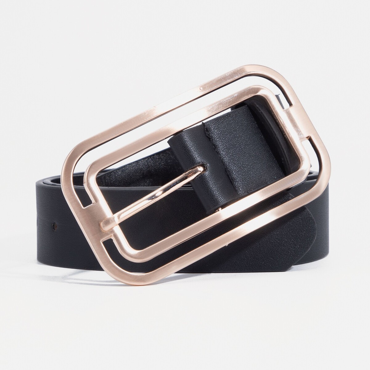 фото Ремень женский, ширина 3.5 см, пряжка металл, цвет черный no brand