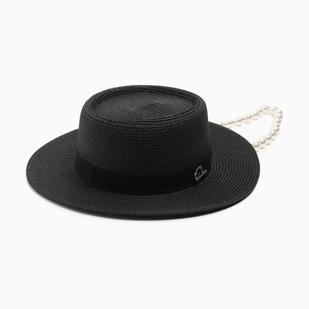 Шляпа женская с бусинами minaku цвет черный, р-р 56-58 шляпа с бусинами minaku р р 56 58
