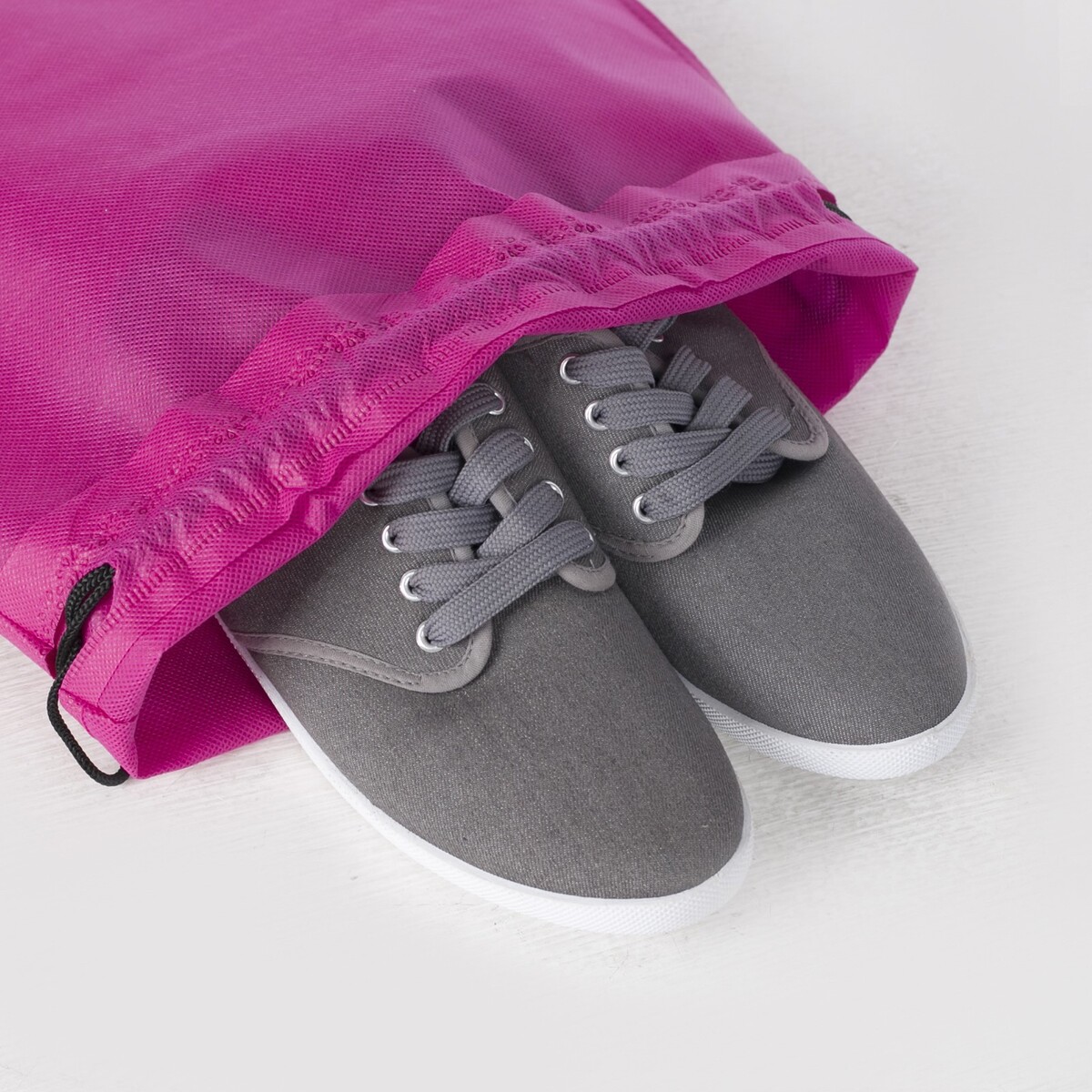 фото Мешок для обуви на шнурке, цвет розовый no brand