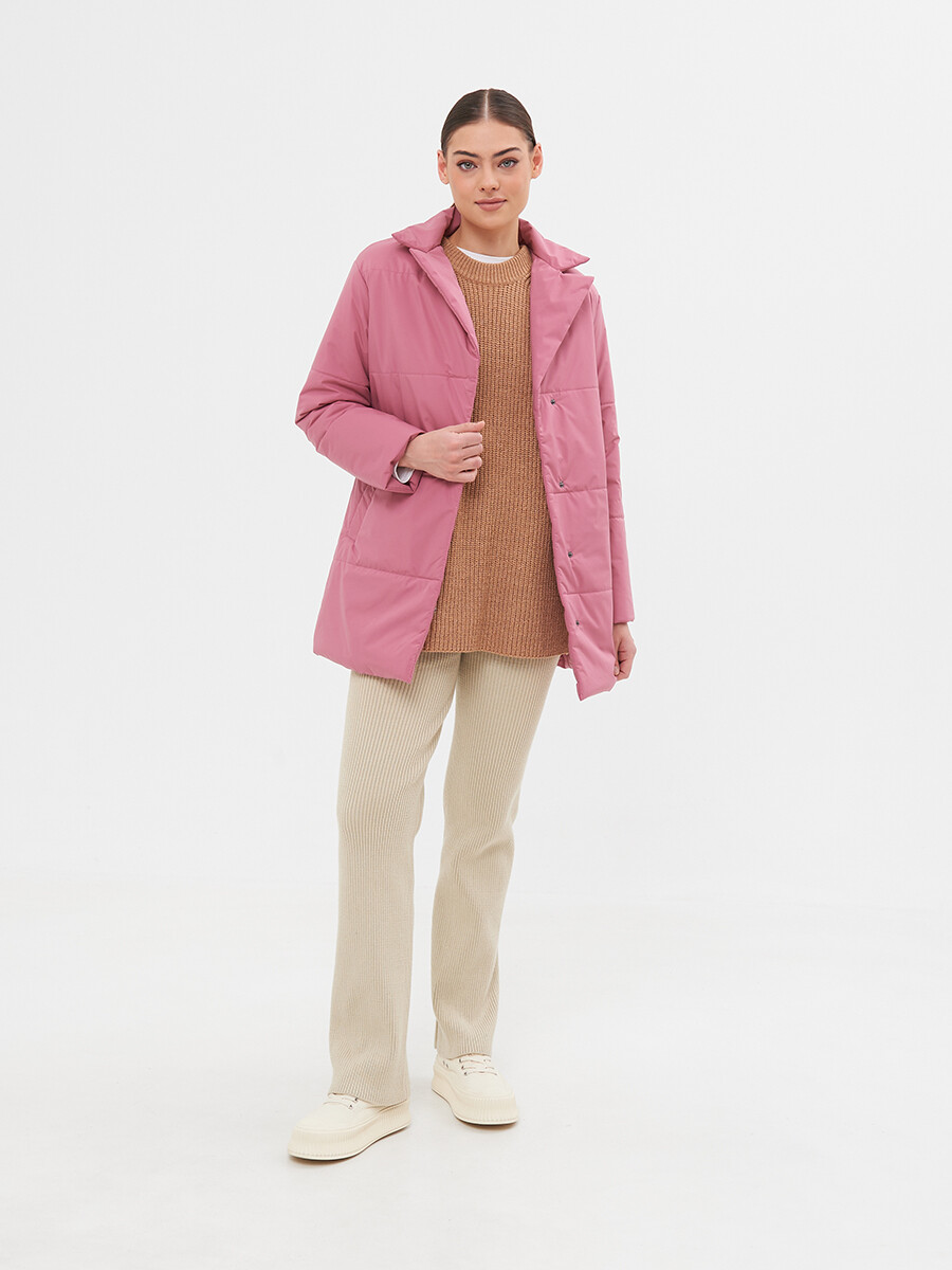 Пальто LAB FASHION, размер 42, цвет розовый 02077599 однобортное - фото 4