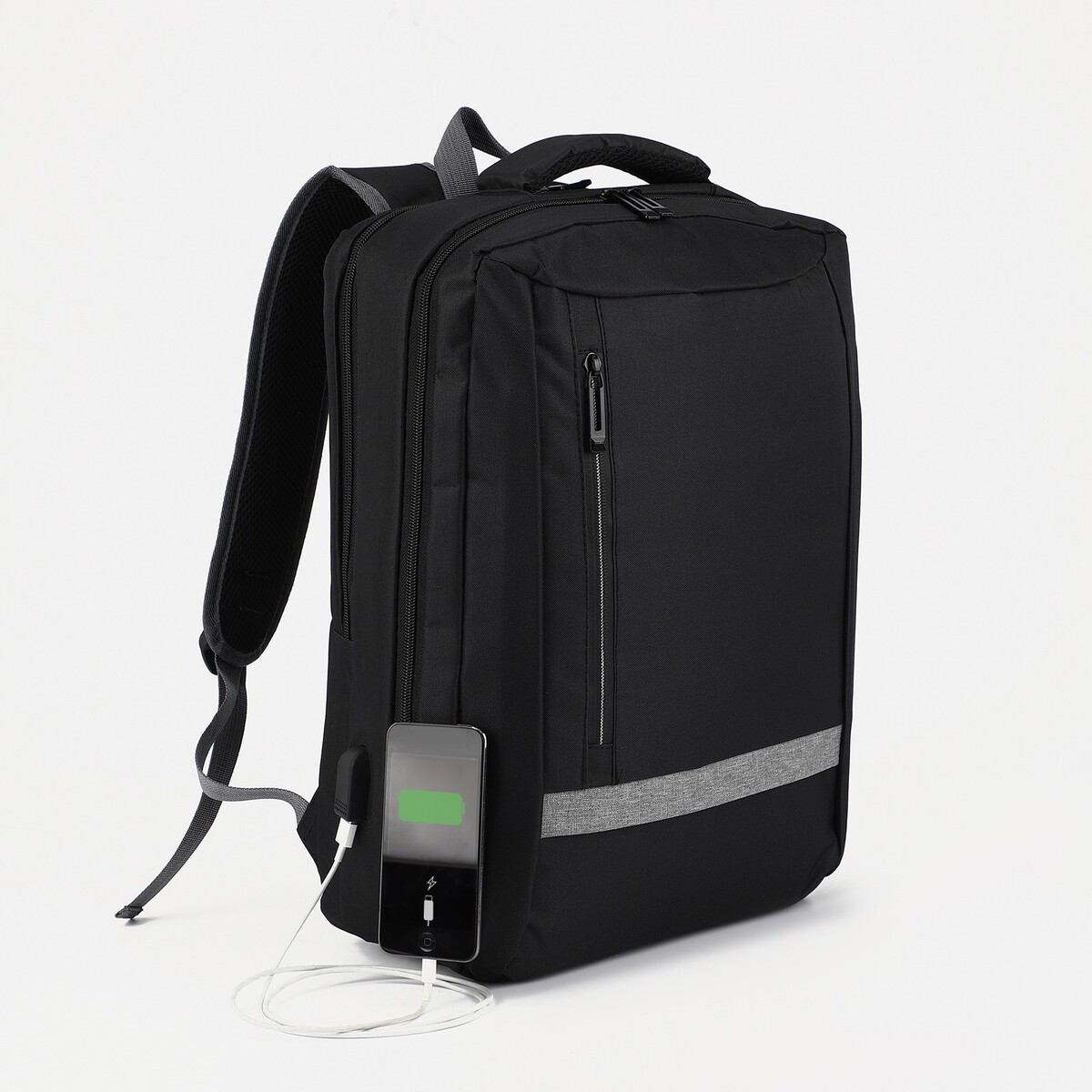 Рюкзак с usb, 29*40*12 см, отдел для ноутбука, черный No brand 02085446 - фото 2