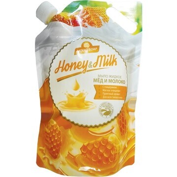 Мыло жидкое Мёд и молоко 1000мл Дой-пак