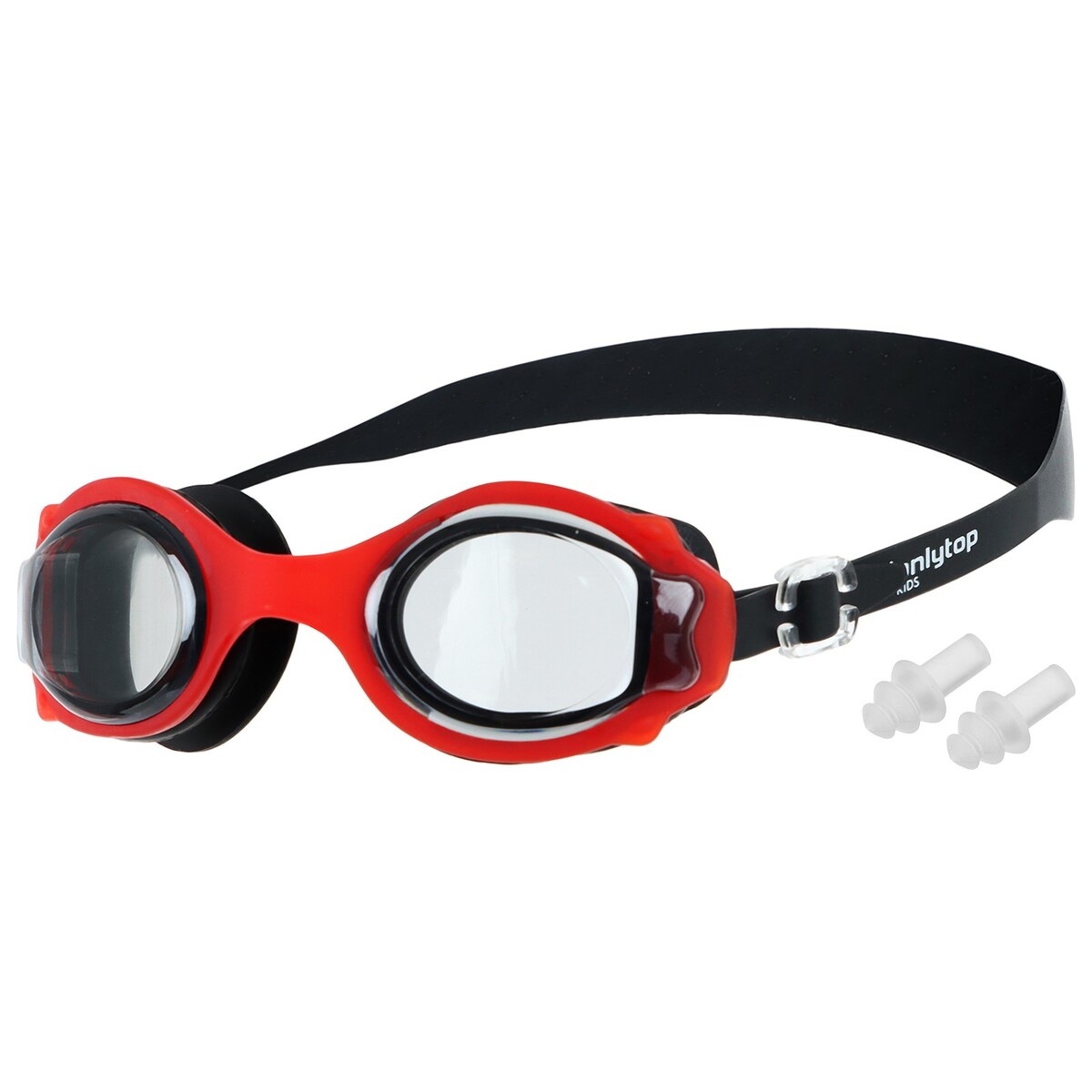 Очки для плавания детские onlytop, беруши, цвет черный очки для плавания mad wave raptor m0427 10 0 03w