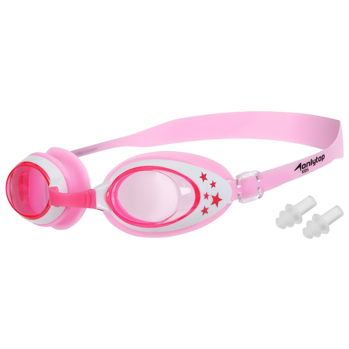 Очки для плавания детские onlytop, беруши, цвет розовый жилет для плавания onlytop р s 12 15 лет 40 50 кг
