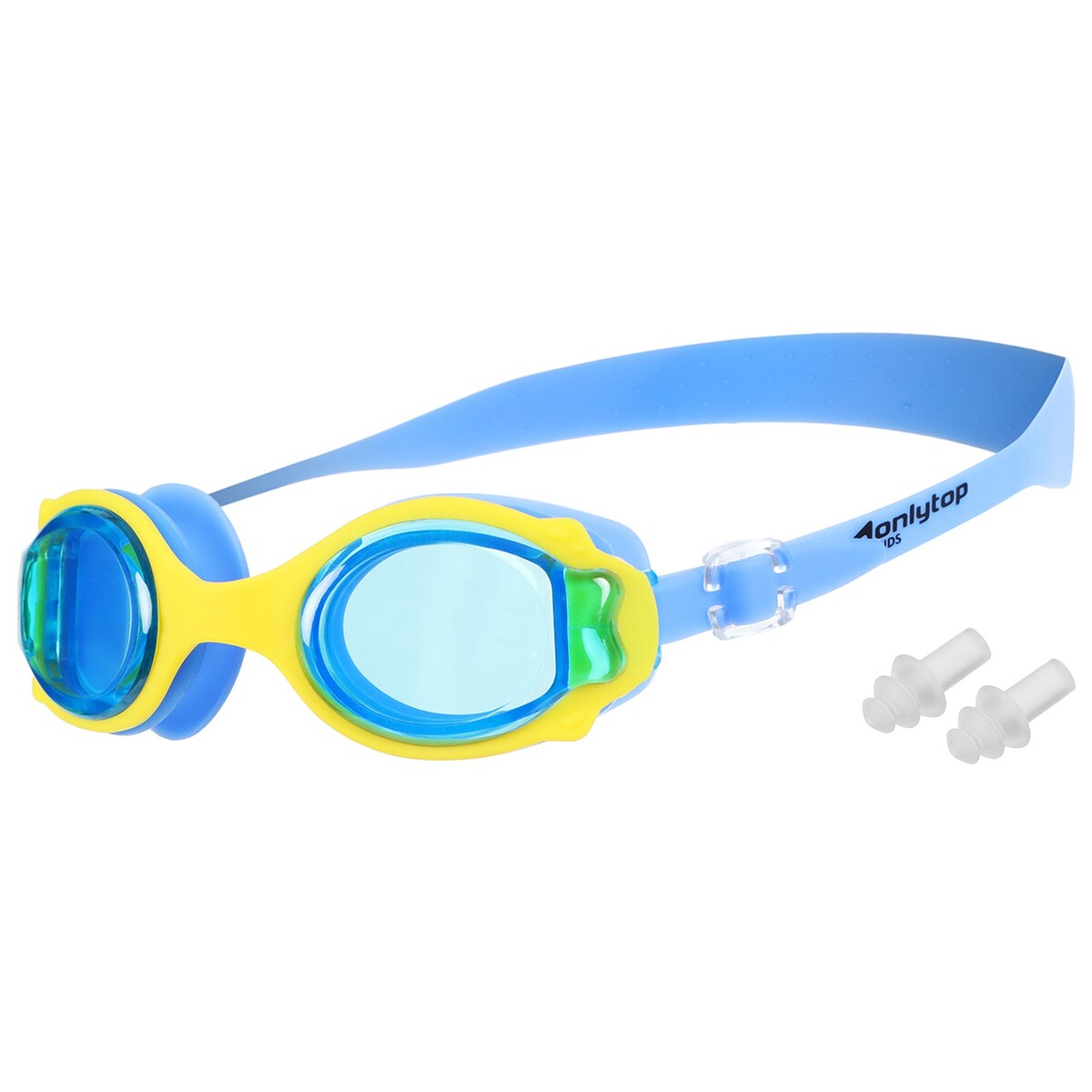 Очки для плавания детские onlytop, беруши, цвет голубой