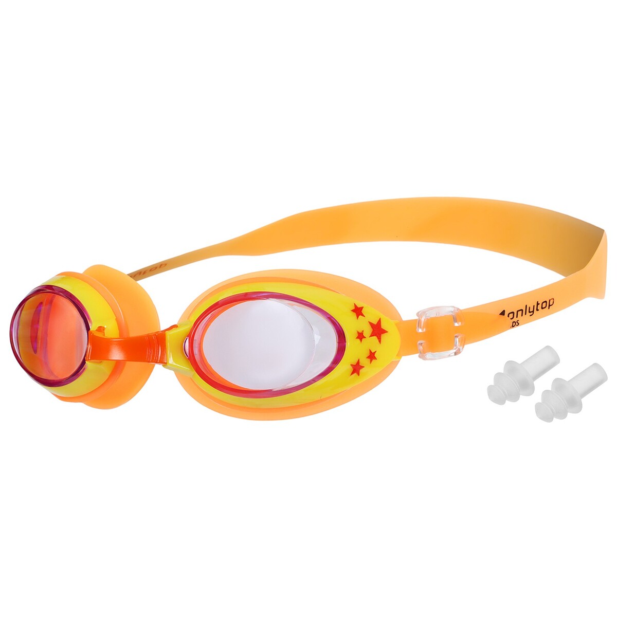 Очки для плавания детские onlytop, беруши, цвет оранжевый очки для плавания юниорские mad wave aqua m0415 03 0 01w