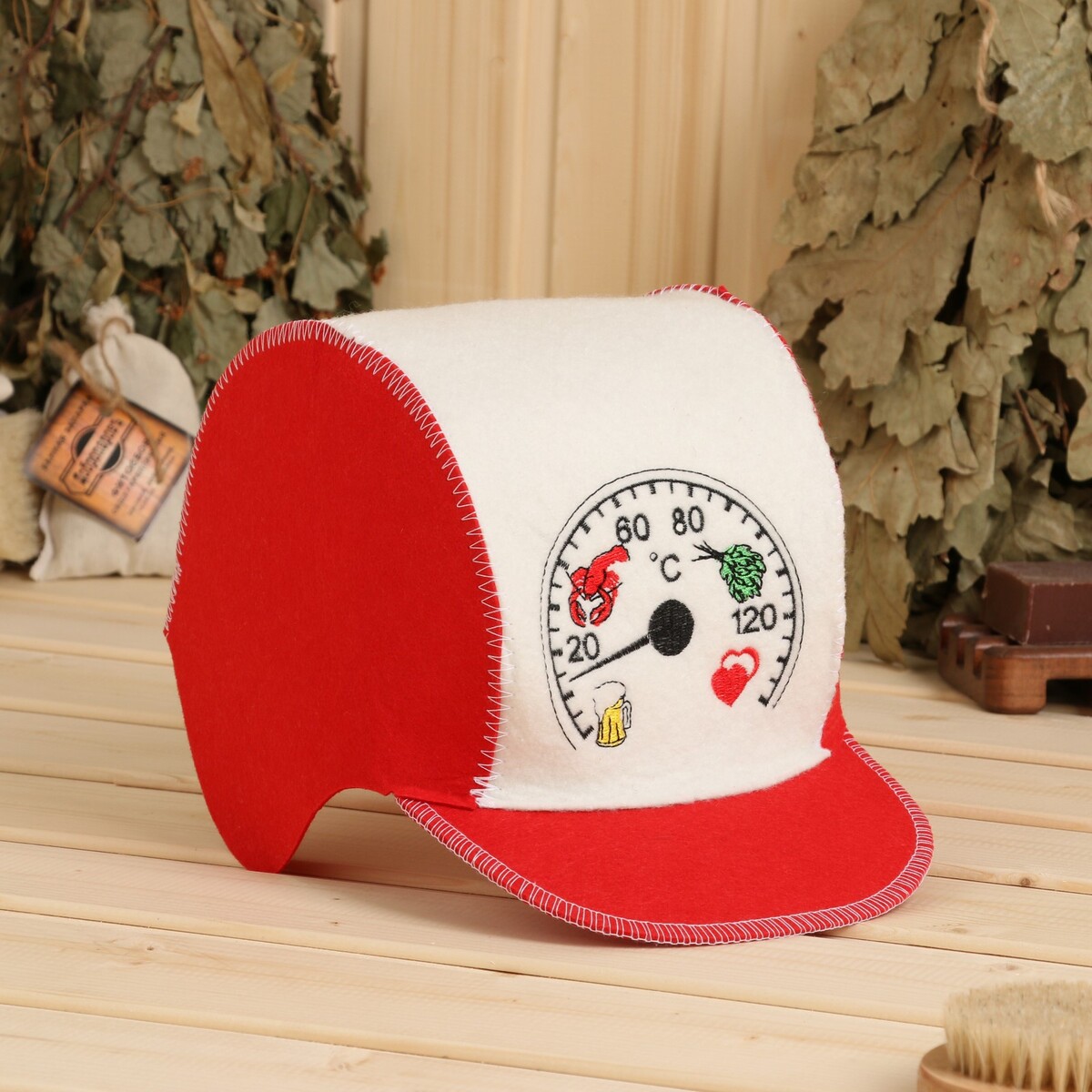 Набор для шапка коврик No brand, цвет красный 02124666 - фото 4