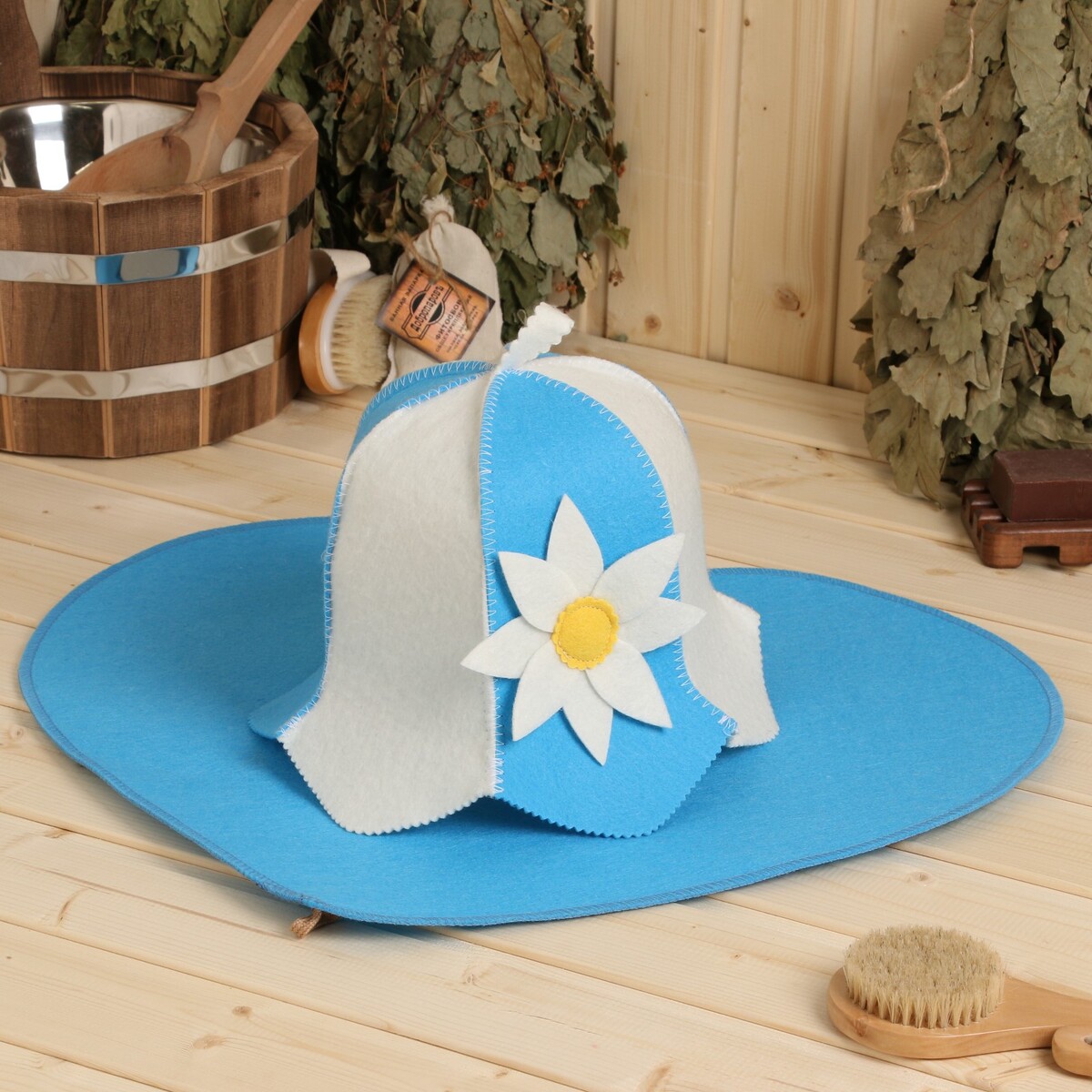 Набор для шапка коврик No brand, цвет голубой 02124673 - фото 1