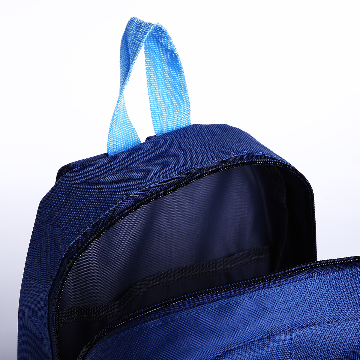 фото Рюкзак детский на молнии, наружный карман, цвет синий/голубой no brand