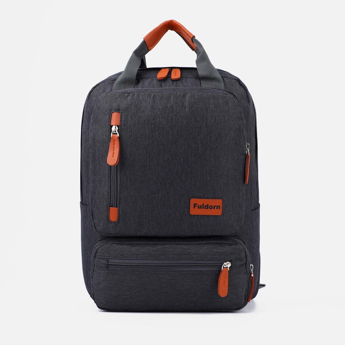 Рюкзак на молнии, 4 наружных кармана, цвет тёмно-серый, No brand