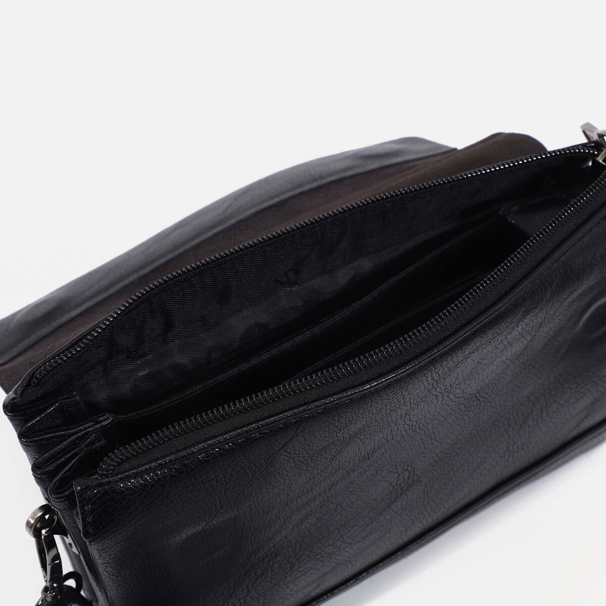 Клатч на молнии, наружный карман, цвет чёрный No brand, размер маленький 02144067 - фото 6