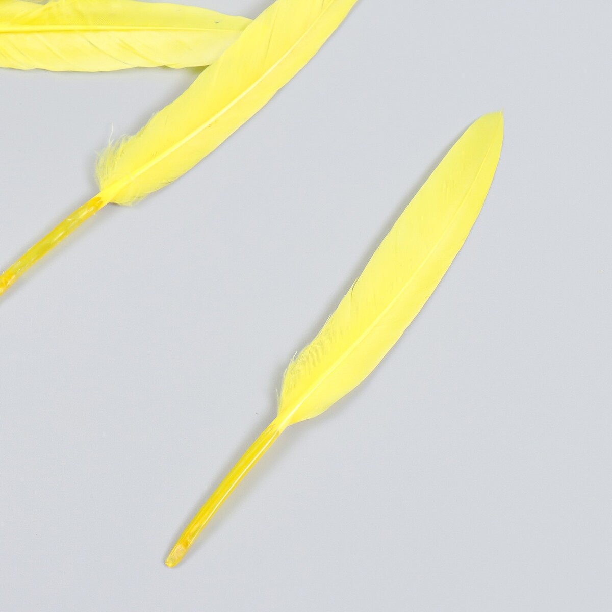 Набор декоративных перьев 60-150 мм (5 шт), желтый