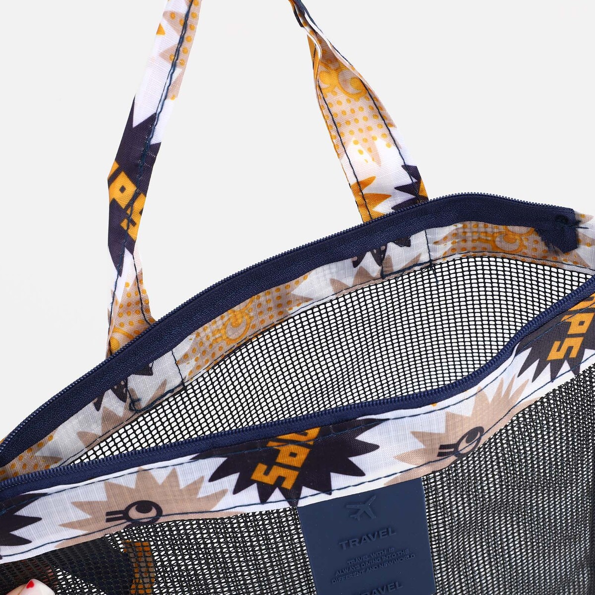 Сумка пляжная на молнии, цвет черный