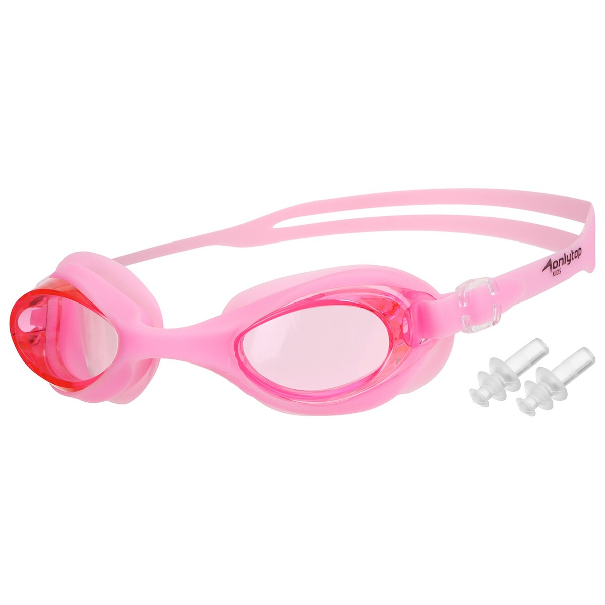 Очки для плавания onlytop, беруши, цвет светло-розовый очки для плавания onlytop беруши светло розовый
