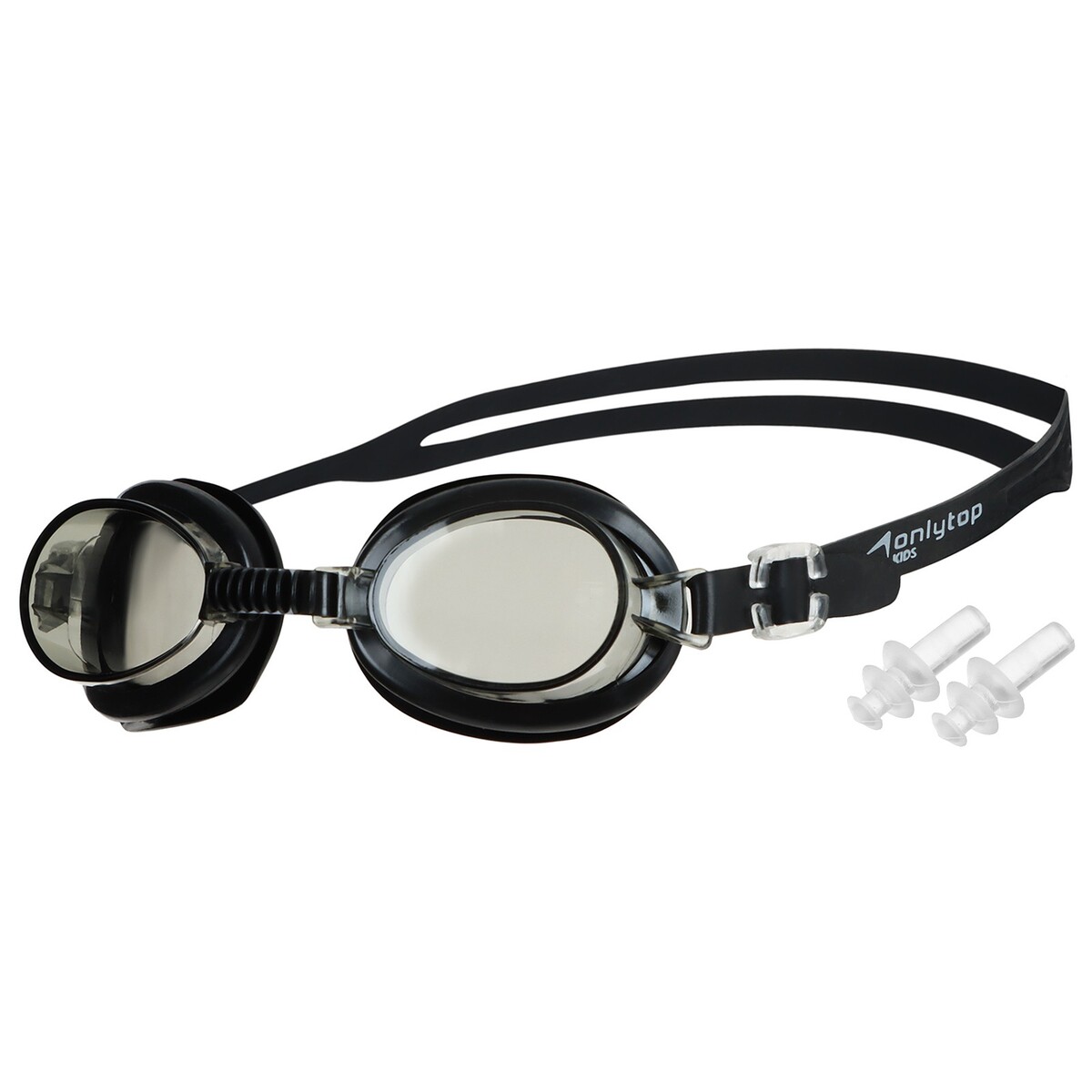 Очки для плавания детские onlytop, беруши, цвет черный комплект для плавания беруши и зажим для носа sportex c33555 2 розовые