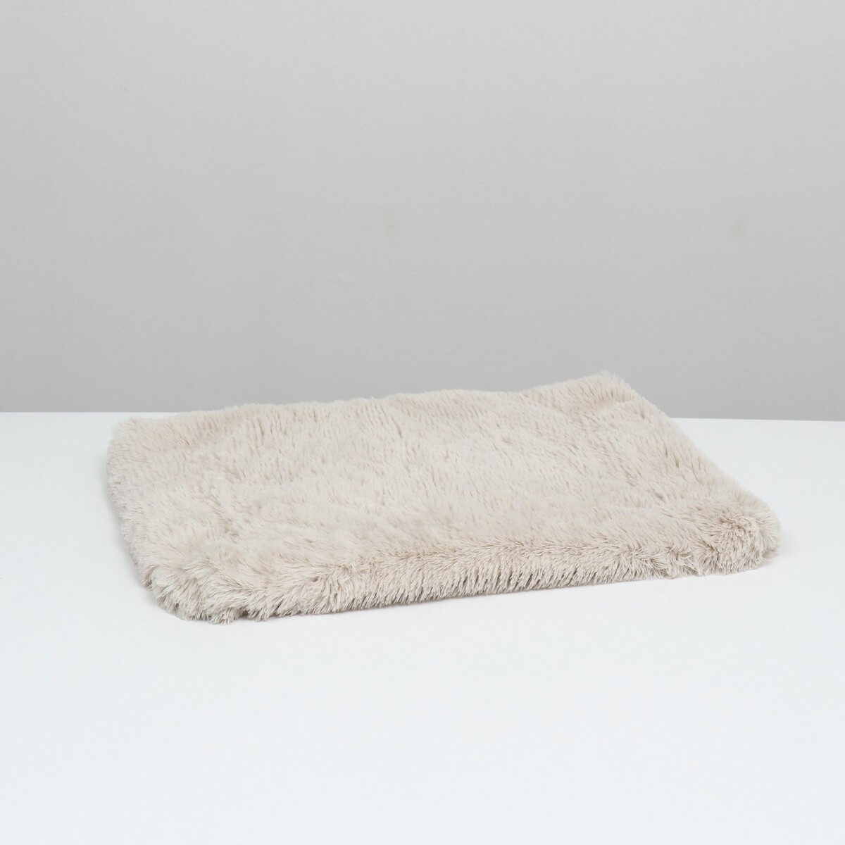 Матрас меховой, длинный ворс, 45 х 30 х 2 см, бежевый матрас plitex вставка в кроватку eco lat 60x50x12 см