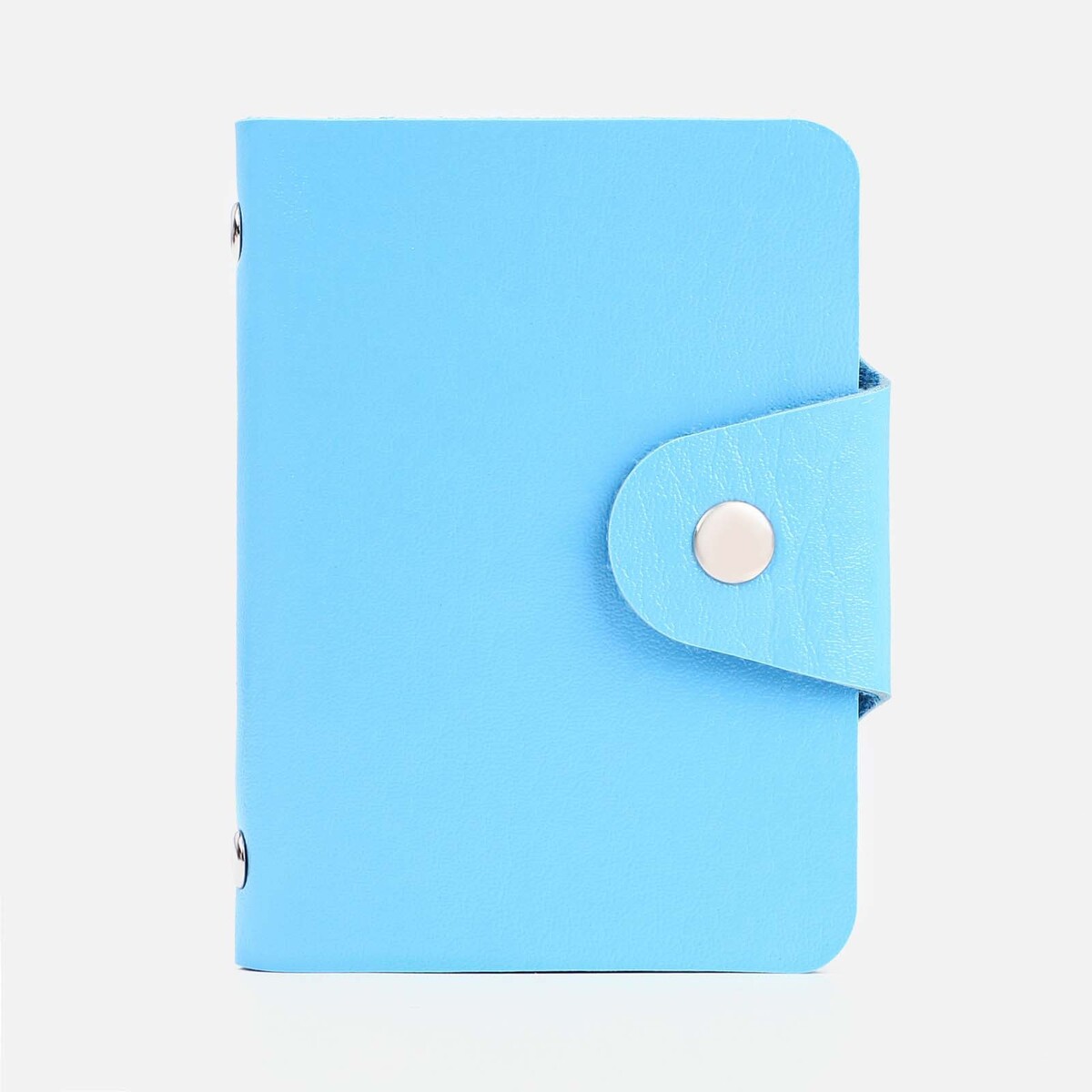 Визитница на кнопке, 12 карт, цвет голубой No brand