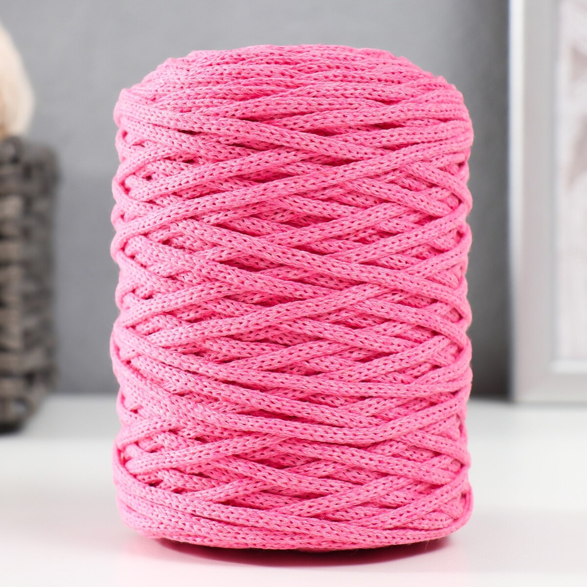 Шнур для вязания без сердечника 70% хлопок, 30% полиэстер ширина 3мм 100м/160±10гр (129) шнур для вязания 100% полиэфир ширина 3 мм 100м розовый