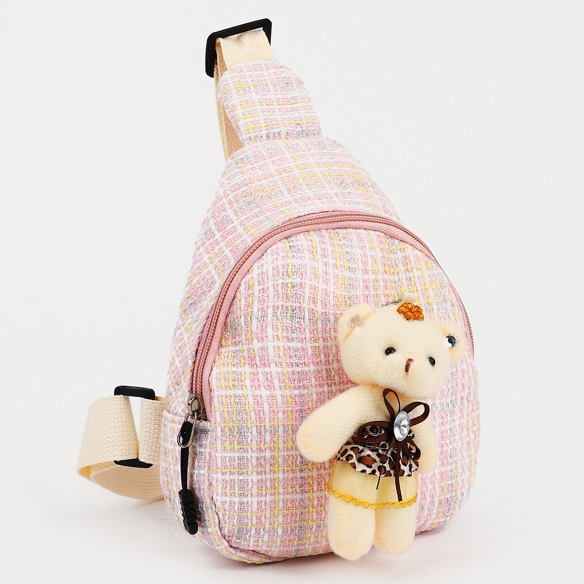 Сумка детская на молнии, через плечо, цвет розовый сумка через плечо bee мишка на молнии