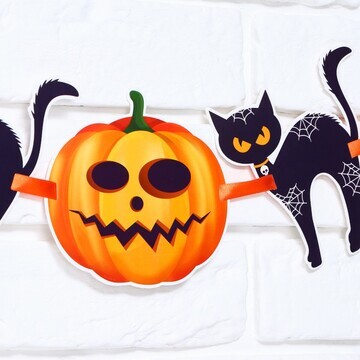 Гирлянда на ленте на хэллоуин happy hall