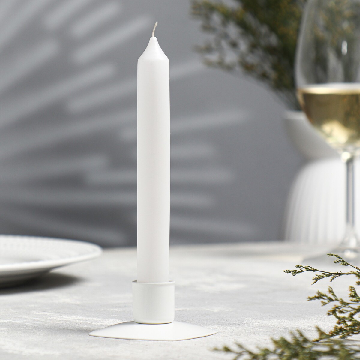 Свеча столовая ароматическая подсвечник декоративный 1 свеча 15х15х16 5 см со светодиодом на батарейках y4 5224