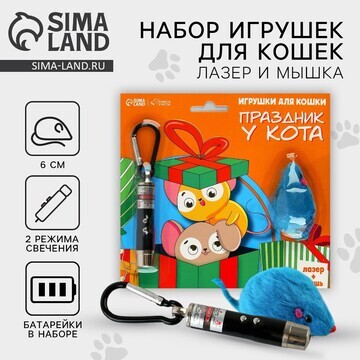 Игрушка для кошек лазер+мышь