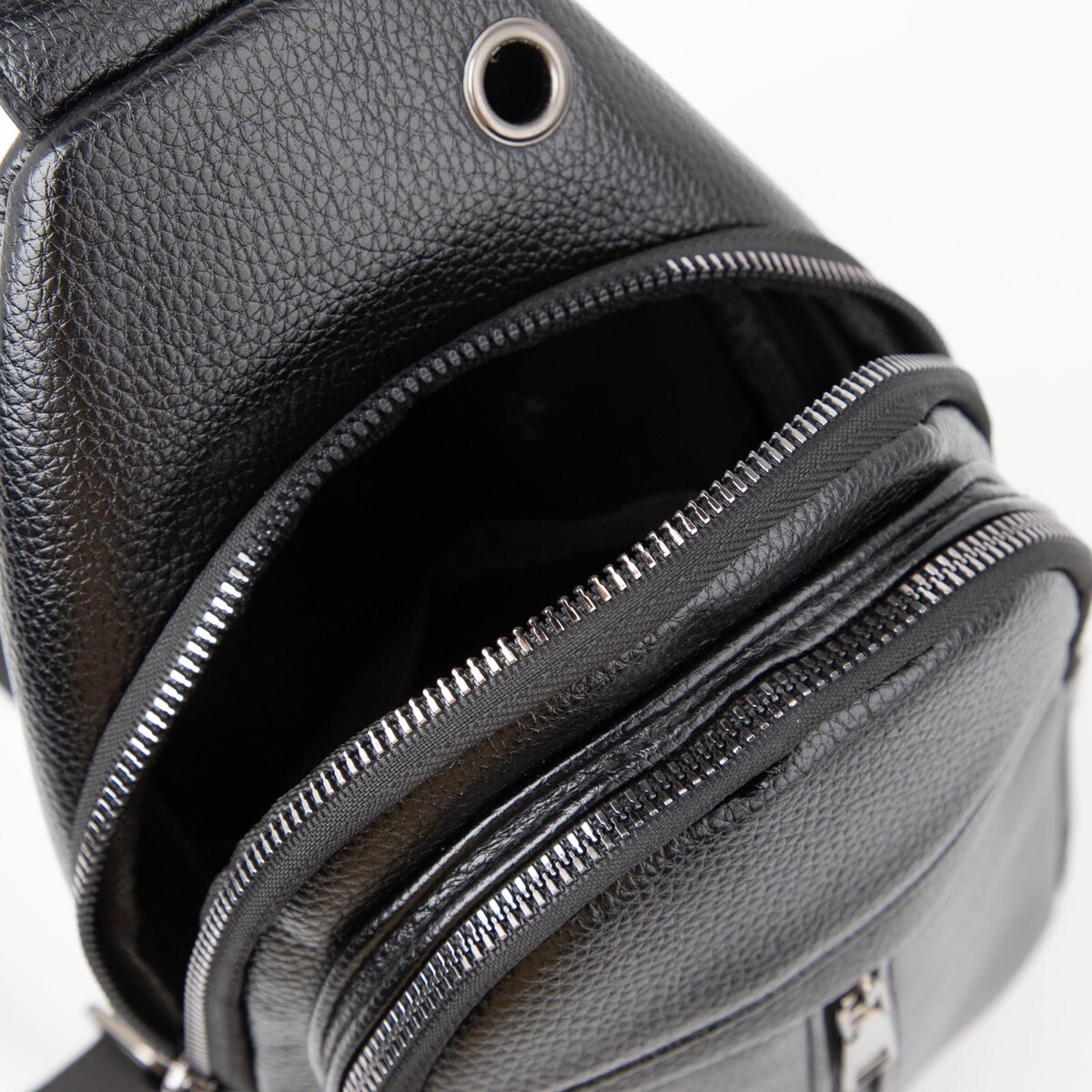Сумка-слинг, 2 отдела на молниях, наружный карман, цвет чёрный No brand 02231687 - фото 4