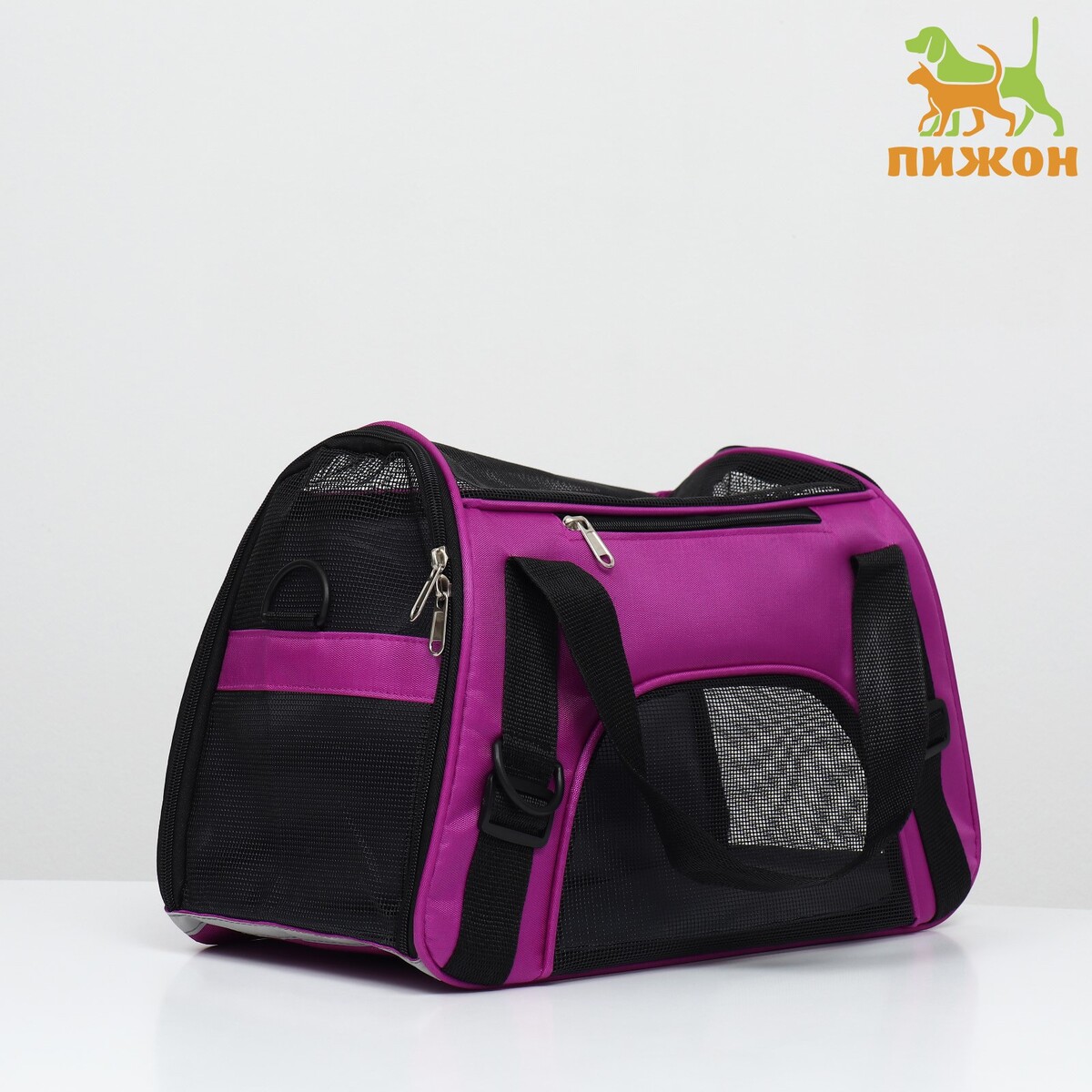 Сумка-переноска сетчатая, 43 х 21 х 30 см, фиолетовая сумка переноска сетчатая 52 х 25 х 33 см фиолетовая