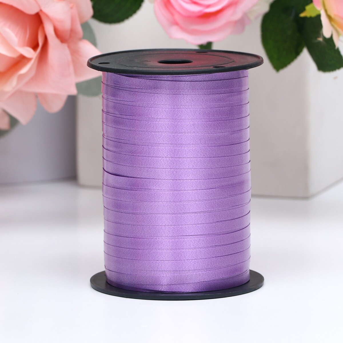Лента для декора и подарков, св.фиолетовый, 0,5 см х 250 м эспандер лента sangh эластичная с захватами 90х4 см фиолетовый